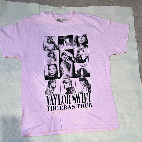 New - Official Taylor Swift Eras Tour Pink Split Photo Dateback T-Shirt Large - Picture 1 of 3